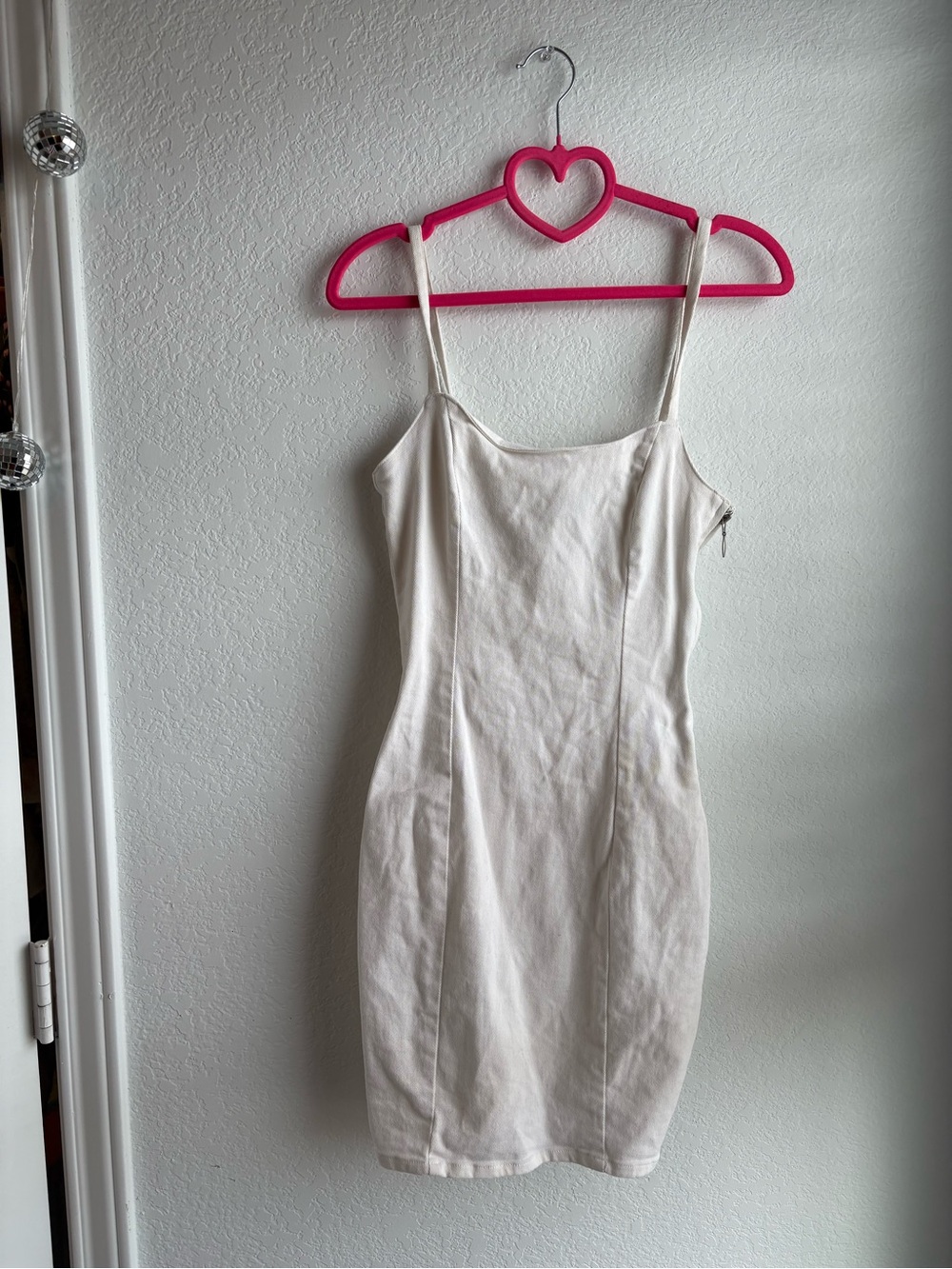 H & M Divided White Denim Bodycon Dress